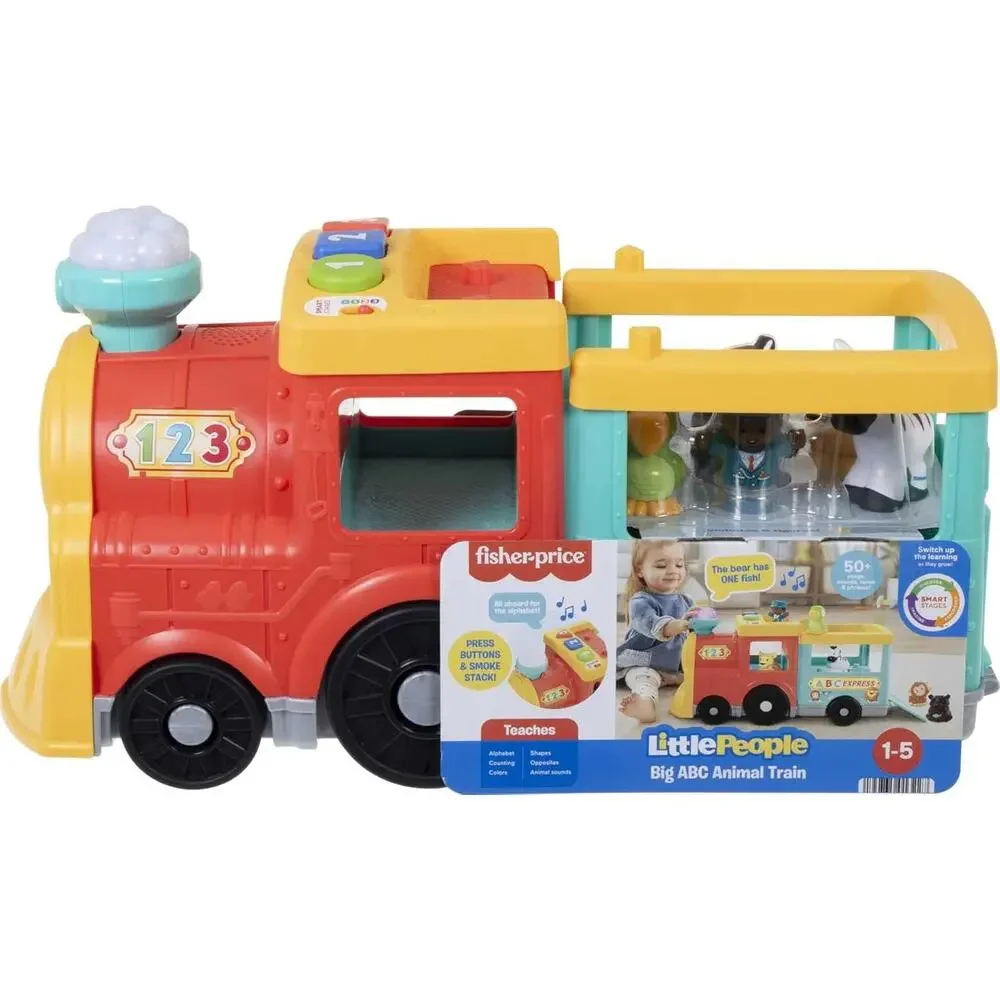 Fisher-Price Little People Big ABC Train 5 Animals Smart Stages Ages 1+ NWT